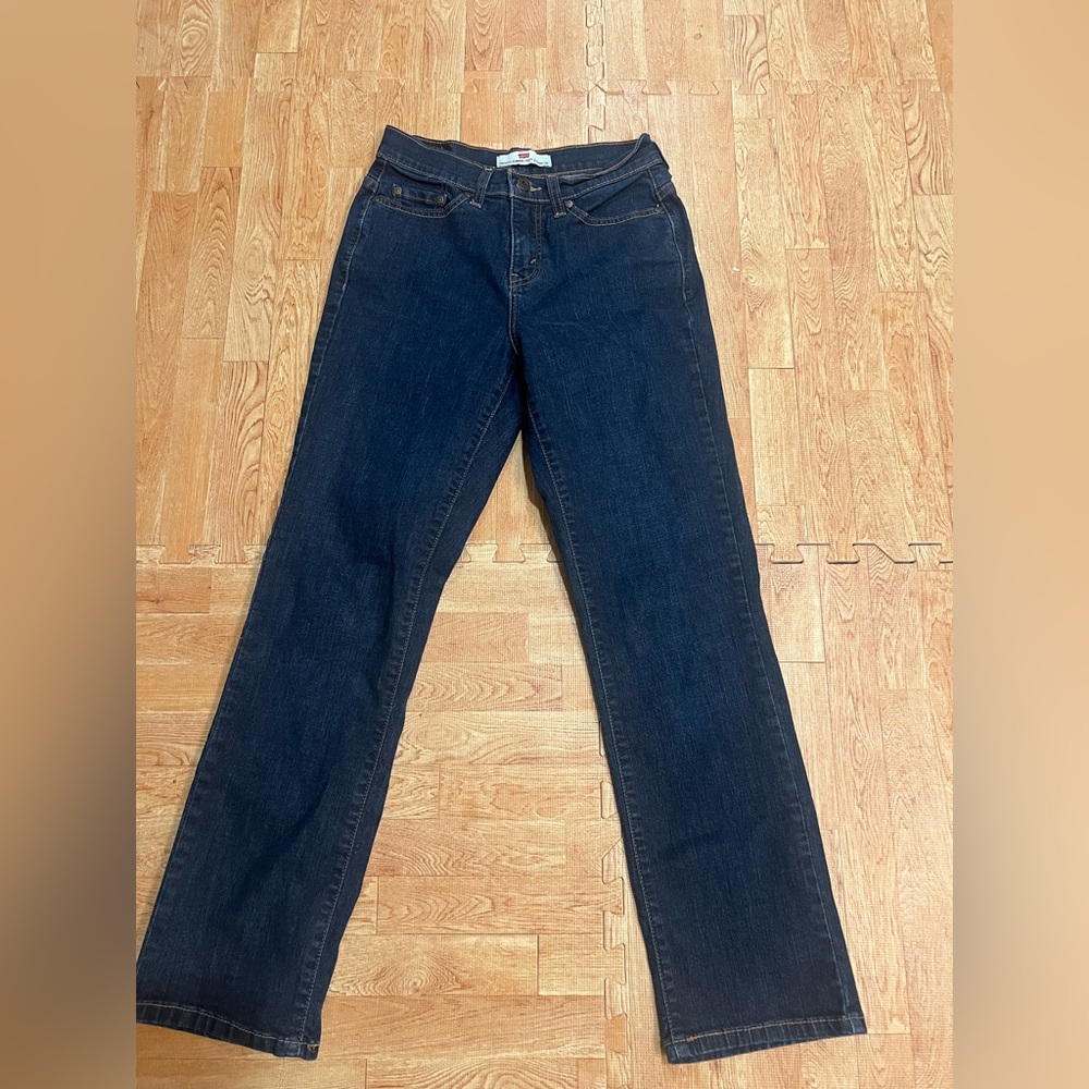 Levis 505 Straight Leg Jeans Womens 4 S/C Dark Wash Denim Blue 29 Inseam